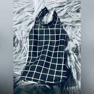 Black & White Doll Checkered Halter Top, Barbie Doll
